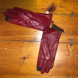 Red leather gloves